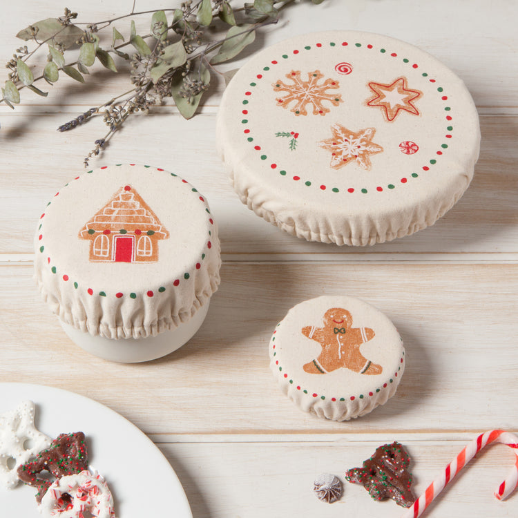 Christmas Cookies Mini Bowl Covers Set of 3 – Holiday Décor gift Montreal Villeray Urban Palate