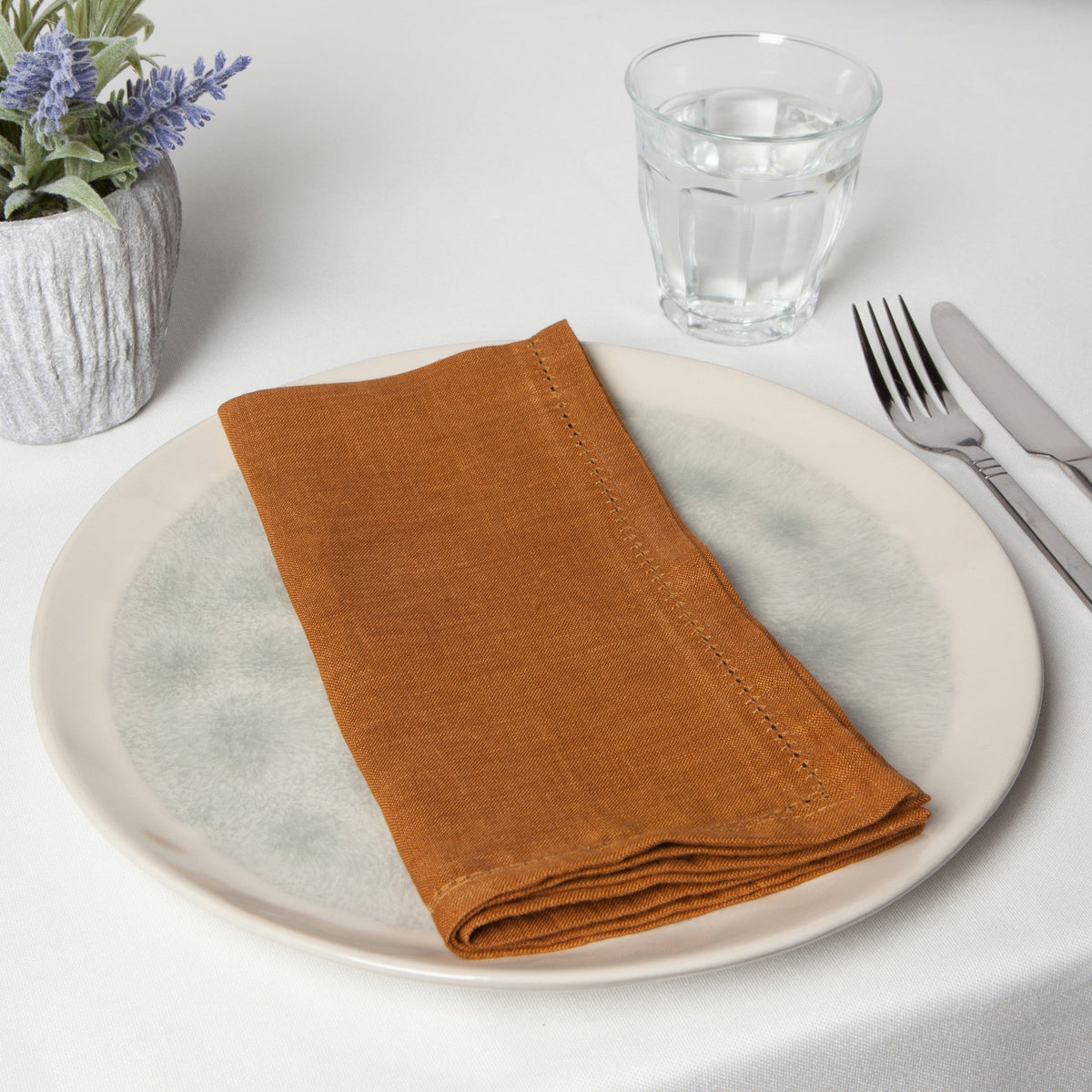 Amber Hemstitch Linen Napkins Set of 4