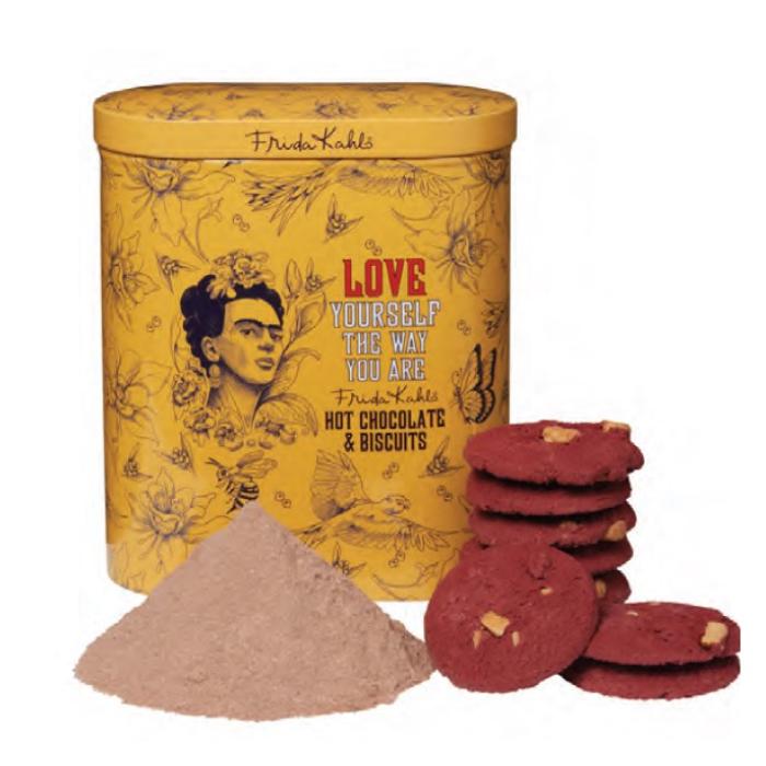 Frida Kahlo Hot Chocolate & Red Velvet Biscuits 270g – Holiday Décor gift Montreal Villeray Urban Palate
