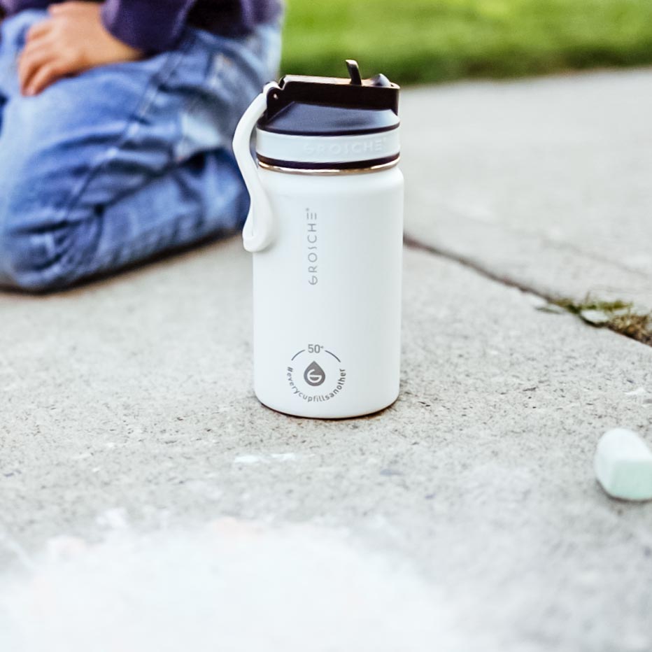LIL CHILL Insulated Kids Water Bottle - White