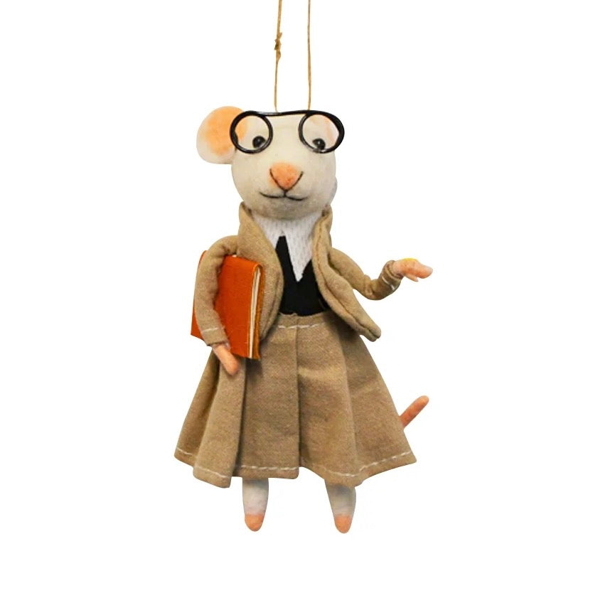 Felt Mouse Teacher Ornament – Holiday Décor gift Montreal Villeray Urban Palate