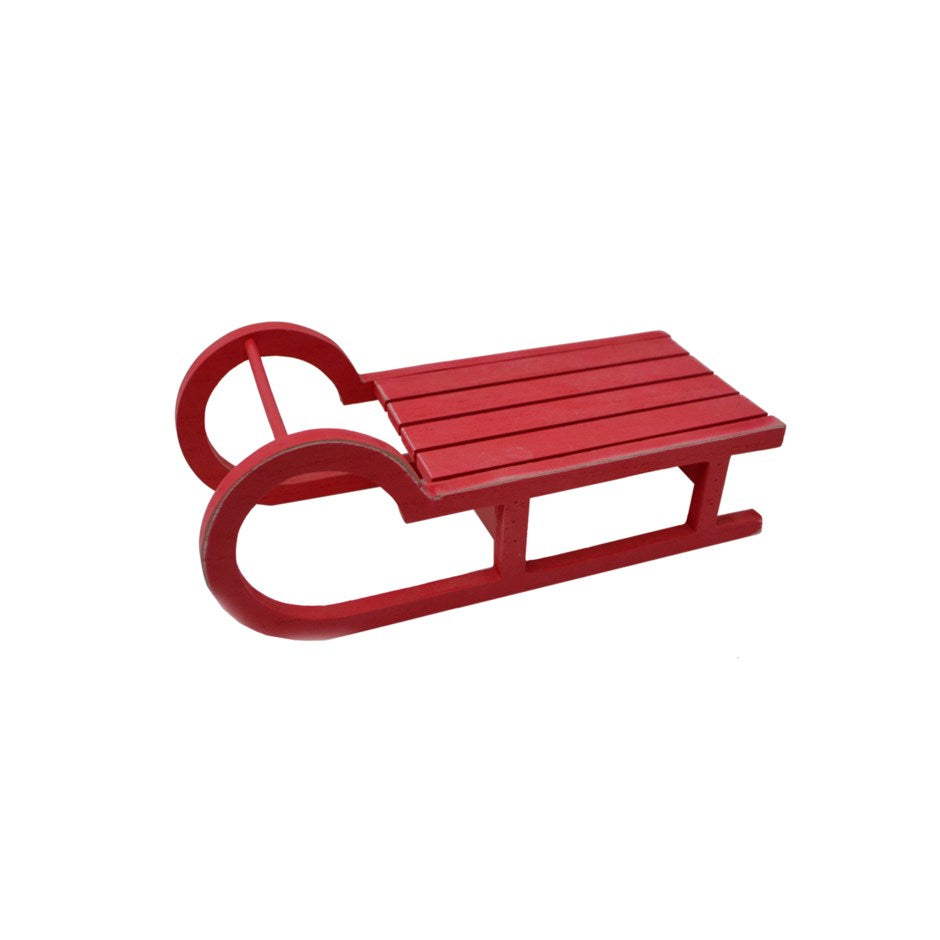 Red Wooden Sled – Holiday Décor gift Montreal Villeray Urban Palate