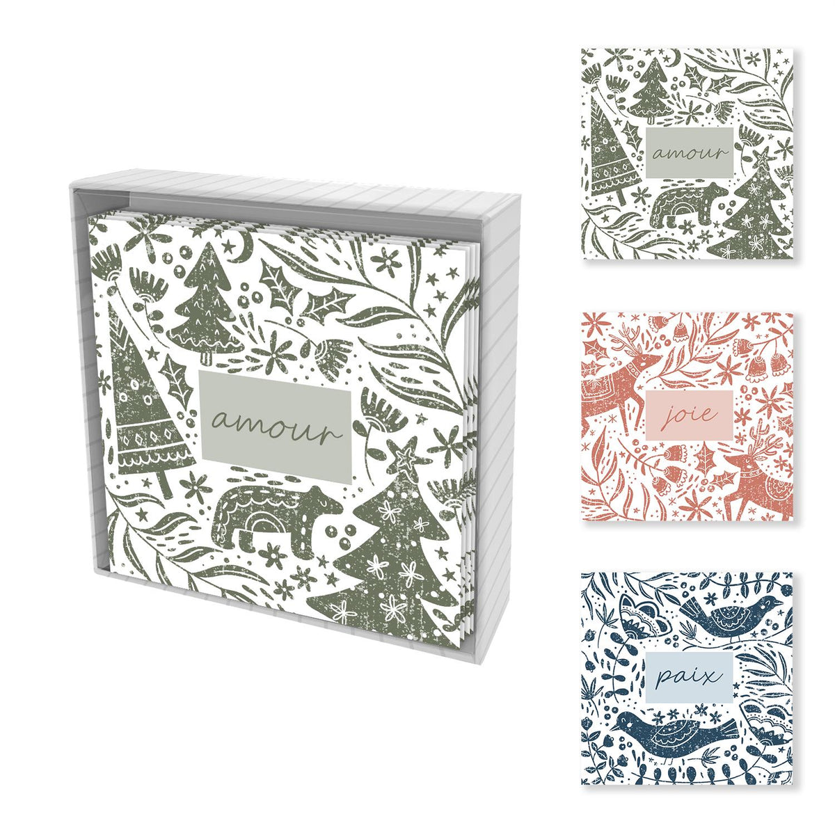 Set of 12 Greeting Cards - Christmas Drawings – Holiday Décor gift Montreal Villeray Urban Palate