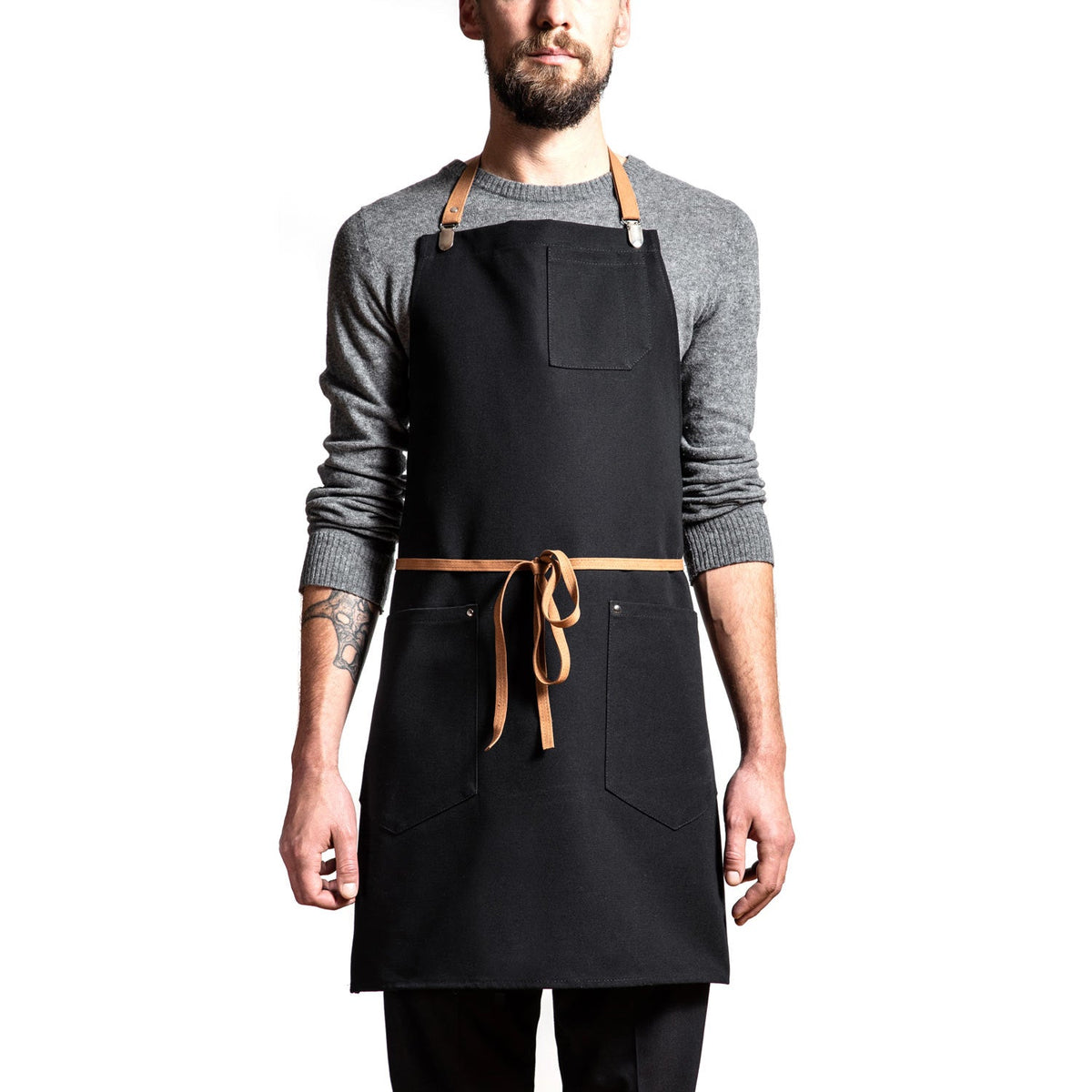 Patrizio Apron - Black – Kitchen Linens gift Montreal Villeray Urban Palate