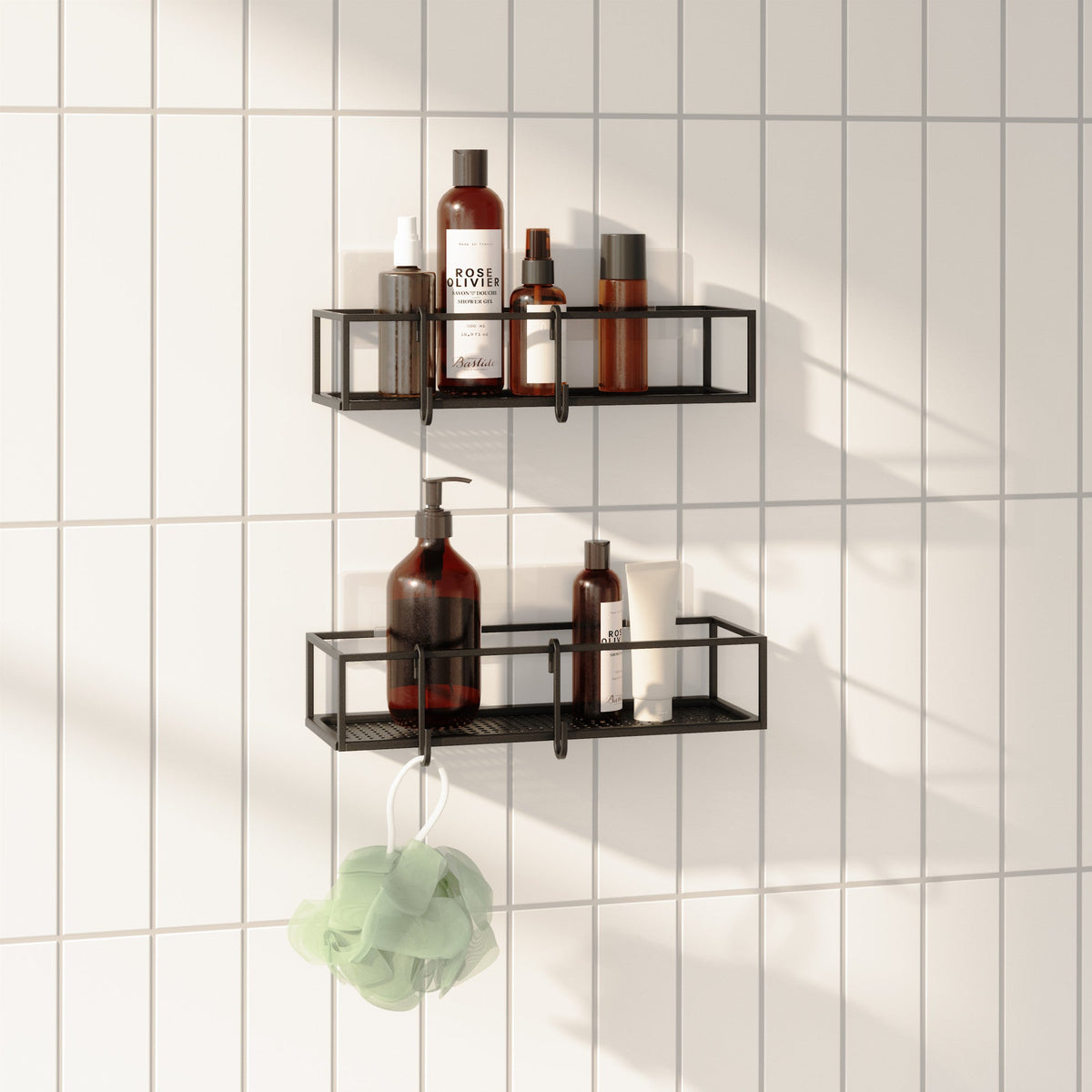 Cubiko Black Shower Bins - Set Of 2 – Home Décor gift Montreal Villeray Urban Palate