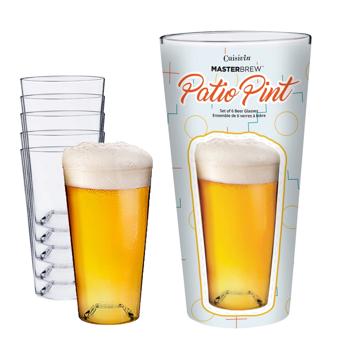 Set of 6 Beer Glasses – Drinkware gift Montreal Villeray Urban Palate