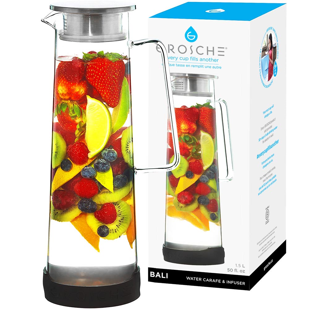 BALI Large Water Infuser Pitcher – Drinkware gift Montreal Villeray Urban Palate