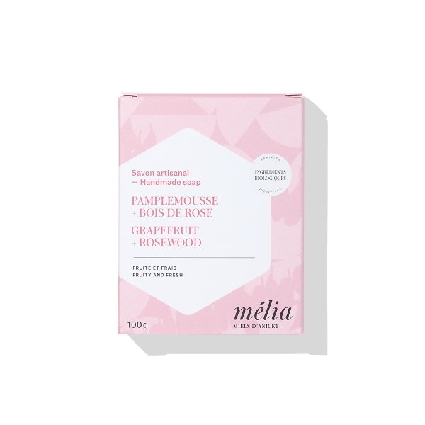 Melia Artisanal Soap - Grapefruit & Rosewood 100g – Gifts & Kitchen Accessories gift Montreal Villeray Urban Palate