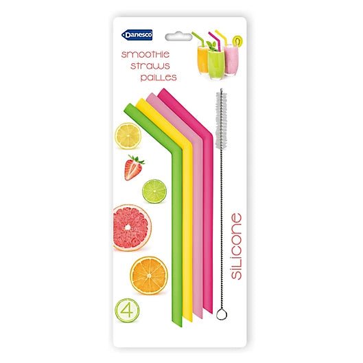 Multicolor Silicone Smoothie Straws (Set of 4)