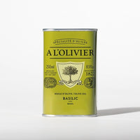 Huile d'olive aromatique au basilic, boîte de 250 ml