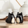 Black Simple Cat Salt & Pepper Shaker Set