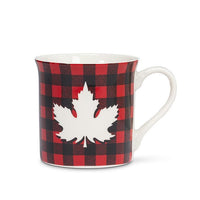 Mug feuille à carreaux rouges et noirs 35 cl