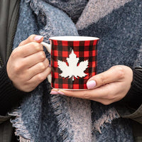 Mug feuille à carreaux rouges et noirs 35 cl