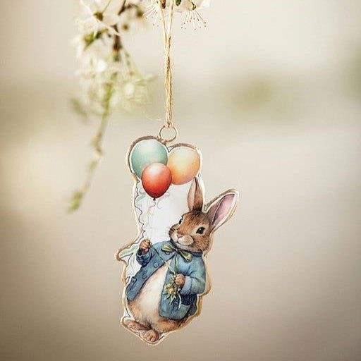 Easter Rabbit with Balloons Ornament