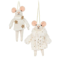 Ornement fantaisie de souris d'hiver