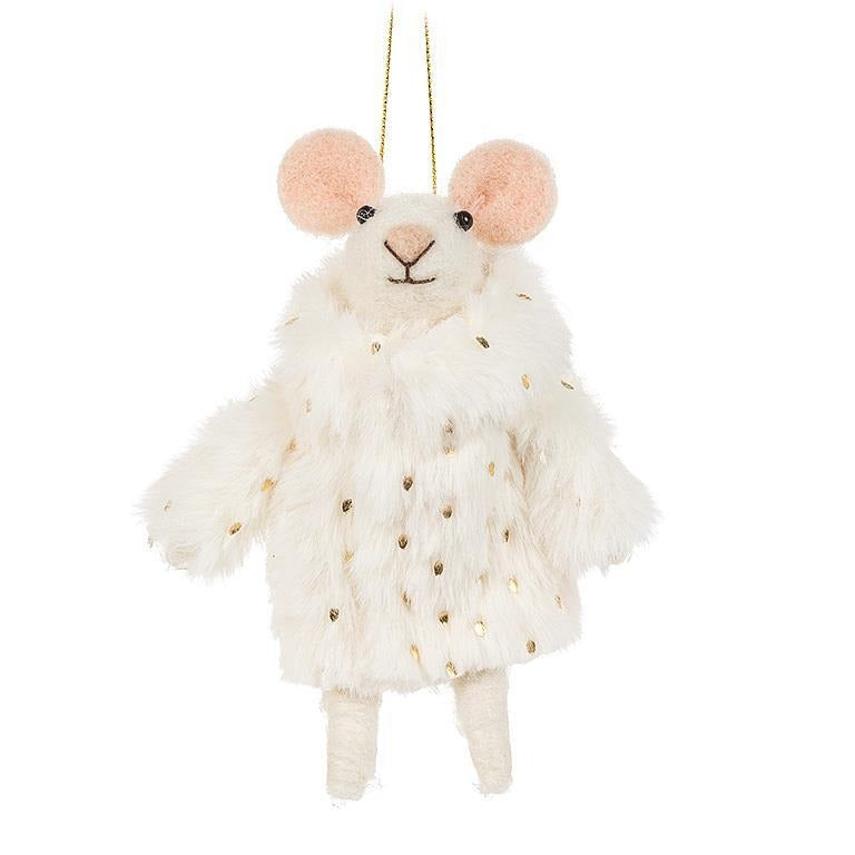 Ornement fantaisie de souris d'hiver