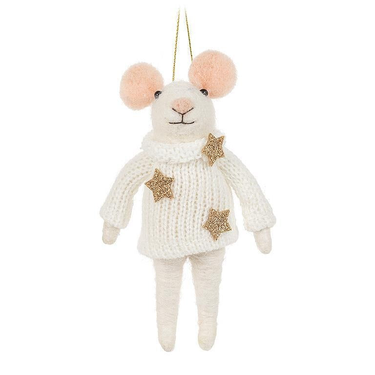 Ornement fantaisie de souris d'hiver