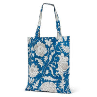 Floral & Butterfly Simple Tote Bag - Blue