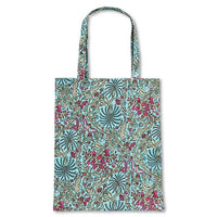 Sac cabas simple à motif floral et papillon - Turquoise