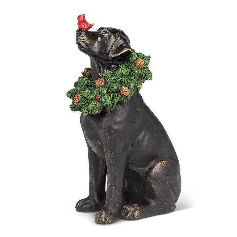 Holiday Labrador with Wreath & Cardinal