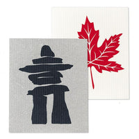 Swedish Sponge Cloths - Inukshuk & Maple Leaf - Set of 2