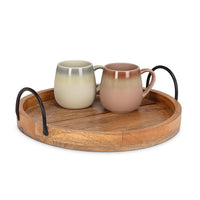 Plateau rond moyen avec poignées