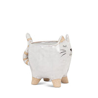 Petit pot de fleurs chat avec queue