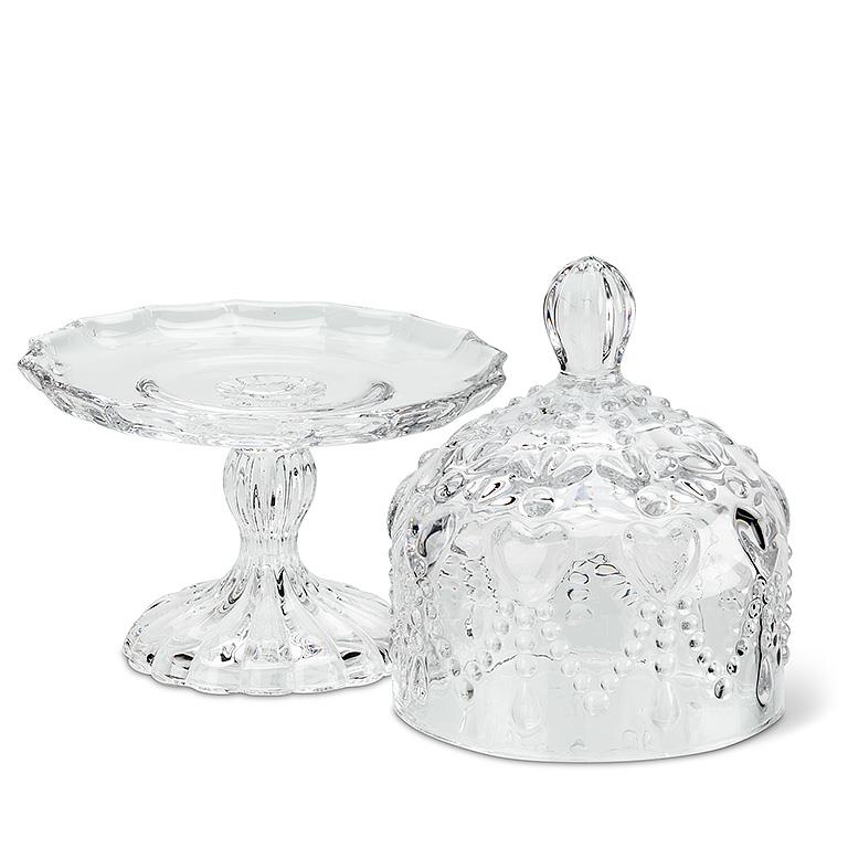 Small Covered Pedestal Plate with Hearts