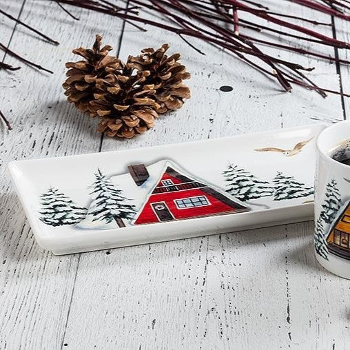 Plateau rectangulaire Winter Cabins