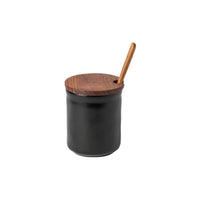 Pot à miel avec couvercle en bois et cuillère