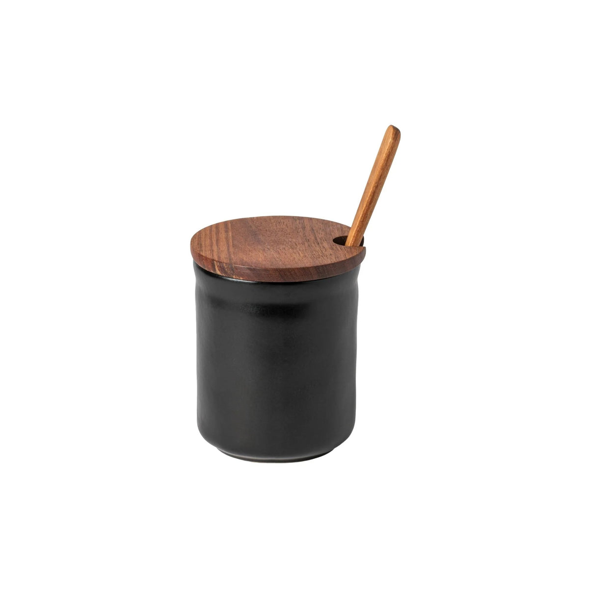 Pot à miel avec couvercle en bois et cuillère