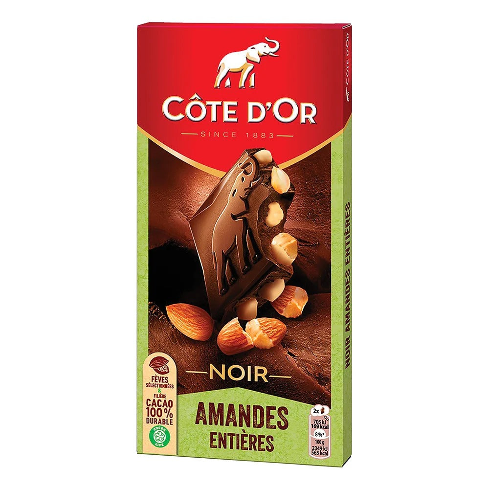 Chocolat noir noisettes entières 180g