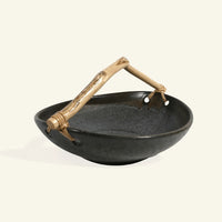 Ceramic and Wood Dish - Black / Grey
