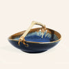 Ceramic and Wood Dish - Blue / Brown / Green