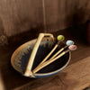 Ceramic and Wood Dish - Blue / Brown / Green