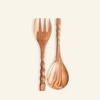 Teak Wood Fork and Spoon Set