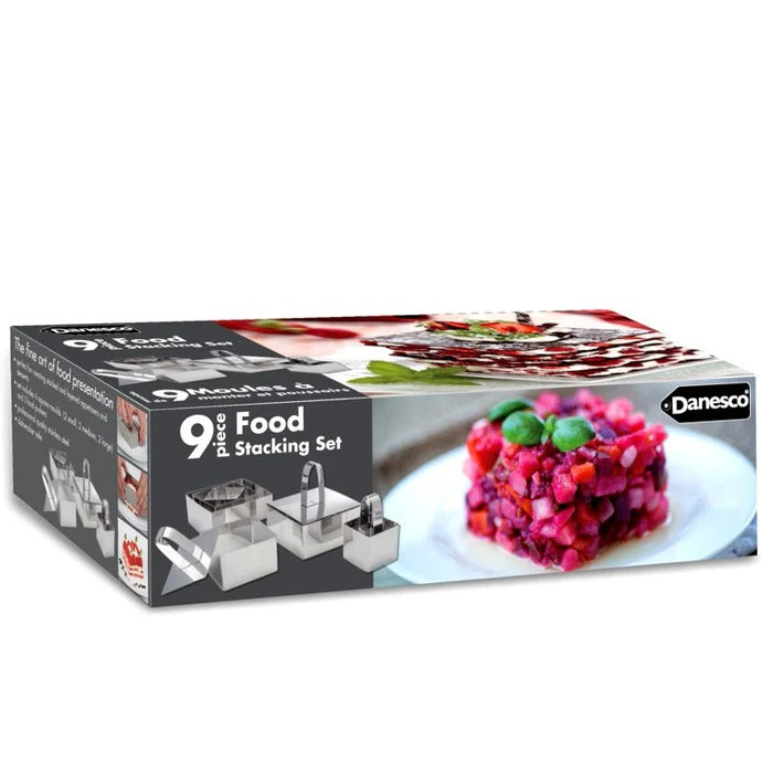 Ensemble de récipients alimentaires empilables carrés - 9 pièces