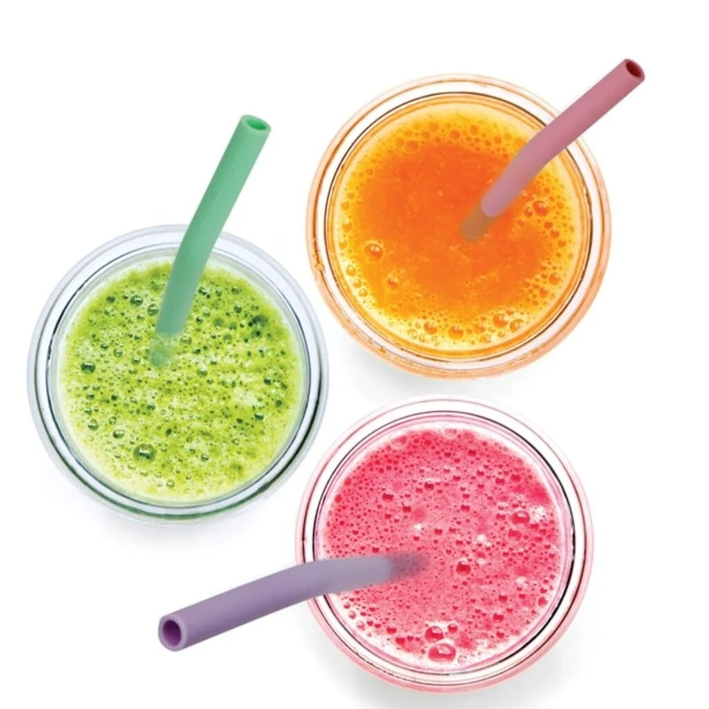 Set of 6 Mini Silicone Straws