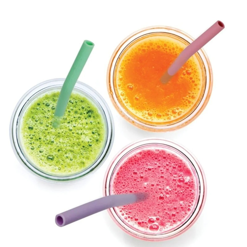 Set of 6 Mini Silicone Straws