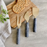 Black Marble 3-Piece Cheese Knife Set