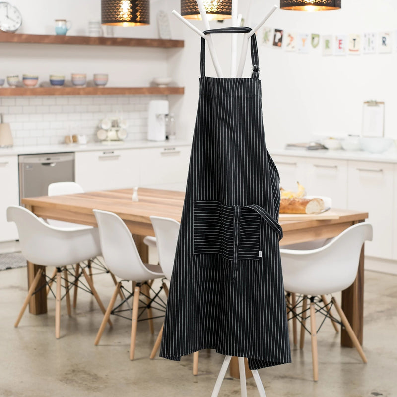Black Pinstripe Oversized Mightly Apron