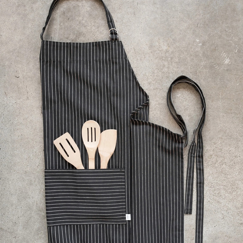 Black Pinstripe Oversized Mightly Apron