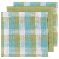 Lot de 3  torchons gaufrés Vert Feuille