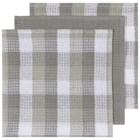 Torchons gaufrés London Gray - Lot de 3