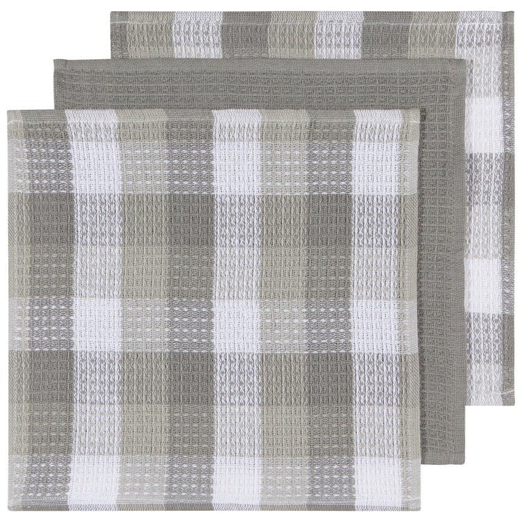 Torchons gaufrés London Gray - Lot de 3