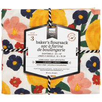 Torchon en toile de sac à farine Full Bloom pour boulanger, lot de 3