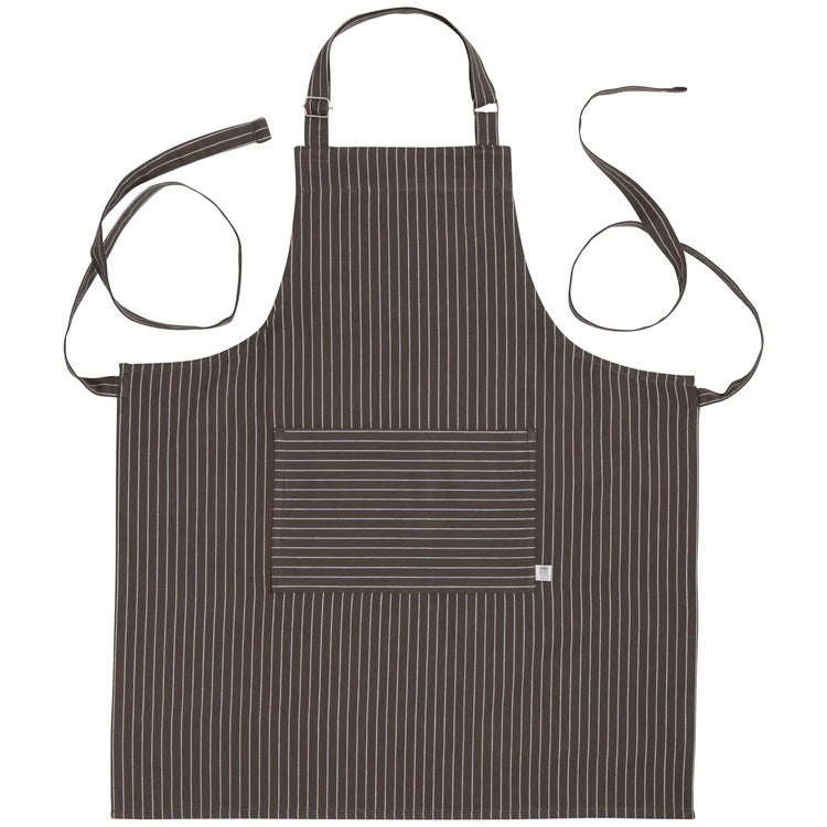 Tablier de chef rayé gris granit