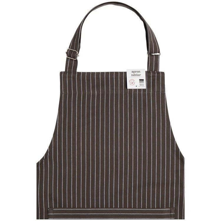 Tablier de chef rayé gris granit