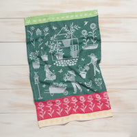 Torchon jacquard "main verte"