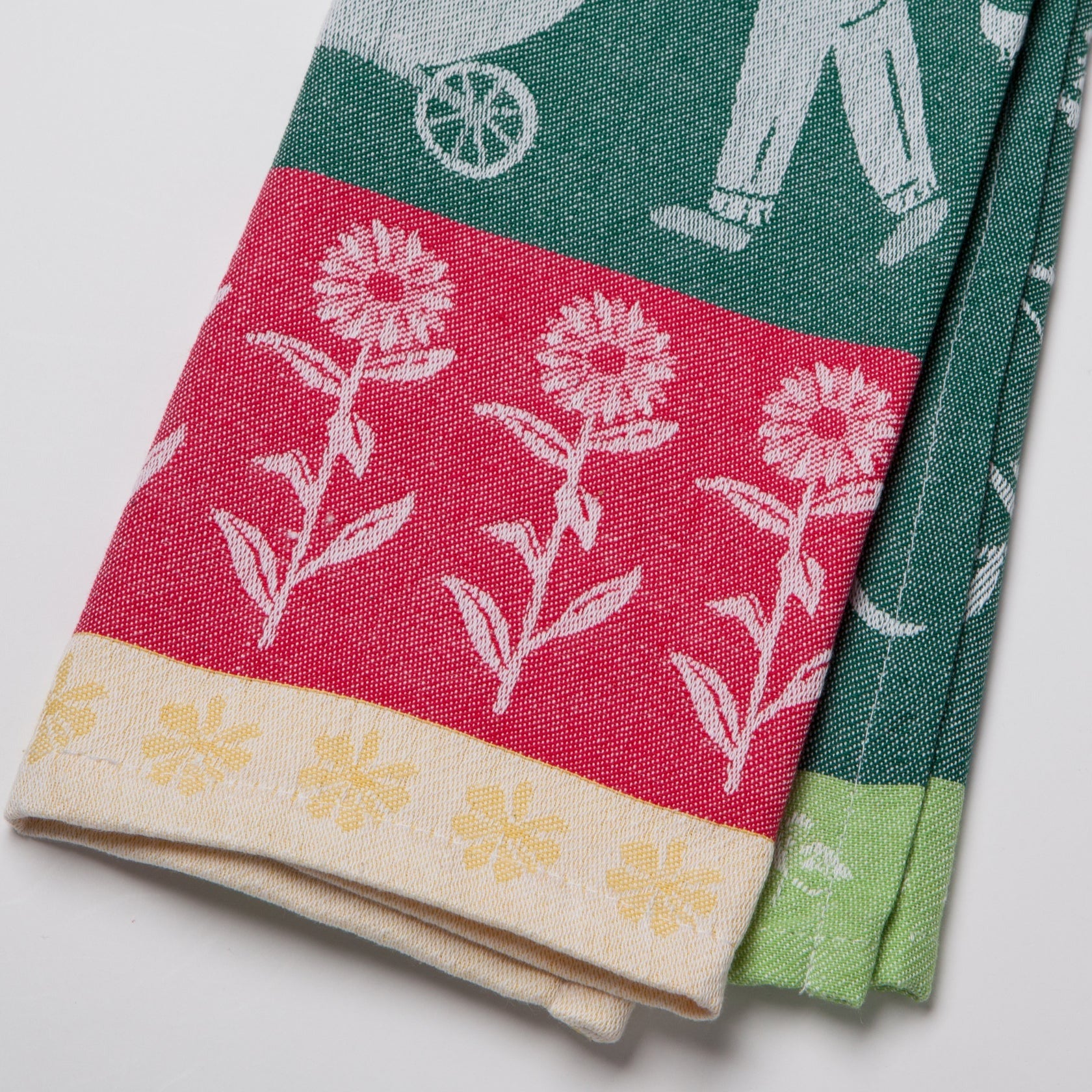 Torchon jacquard "main verte"